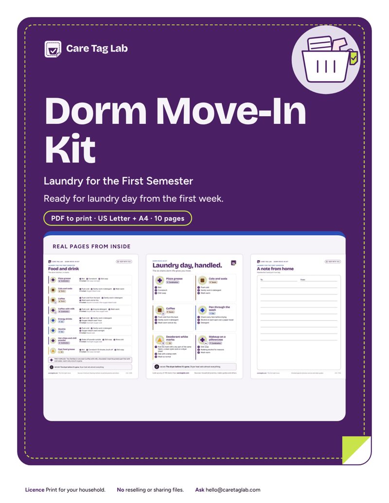 Dorm Move-In Kit: Laundry for the First Semester
