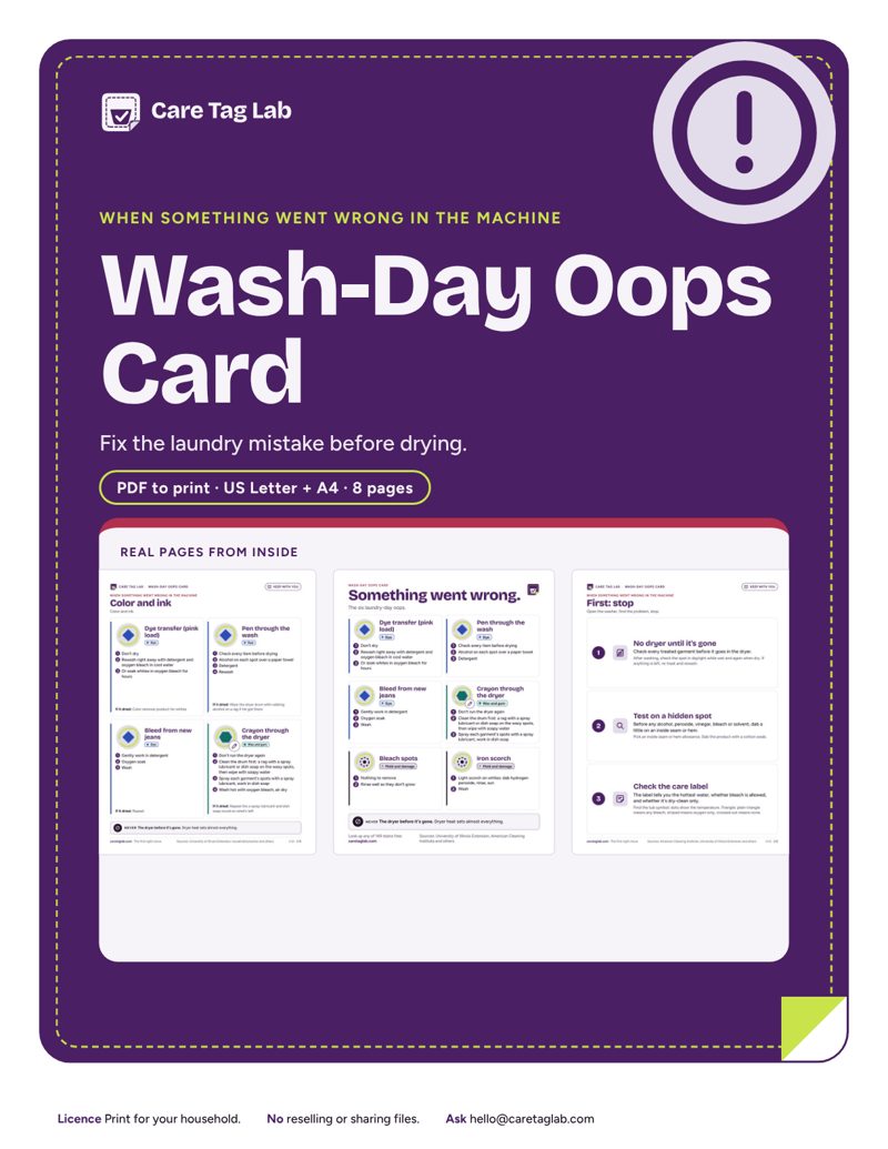 Wash-Day Oops Card