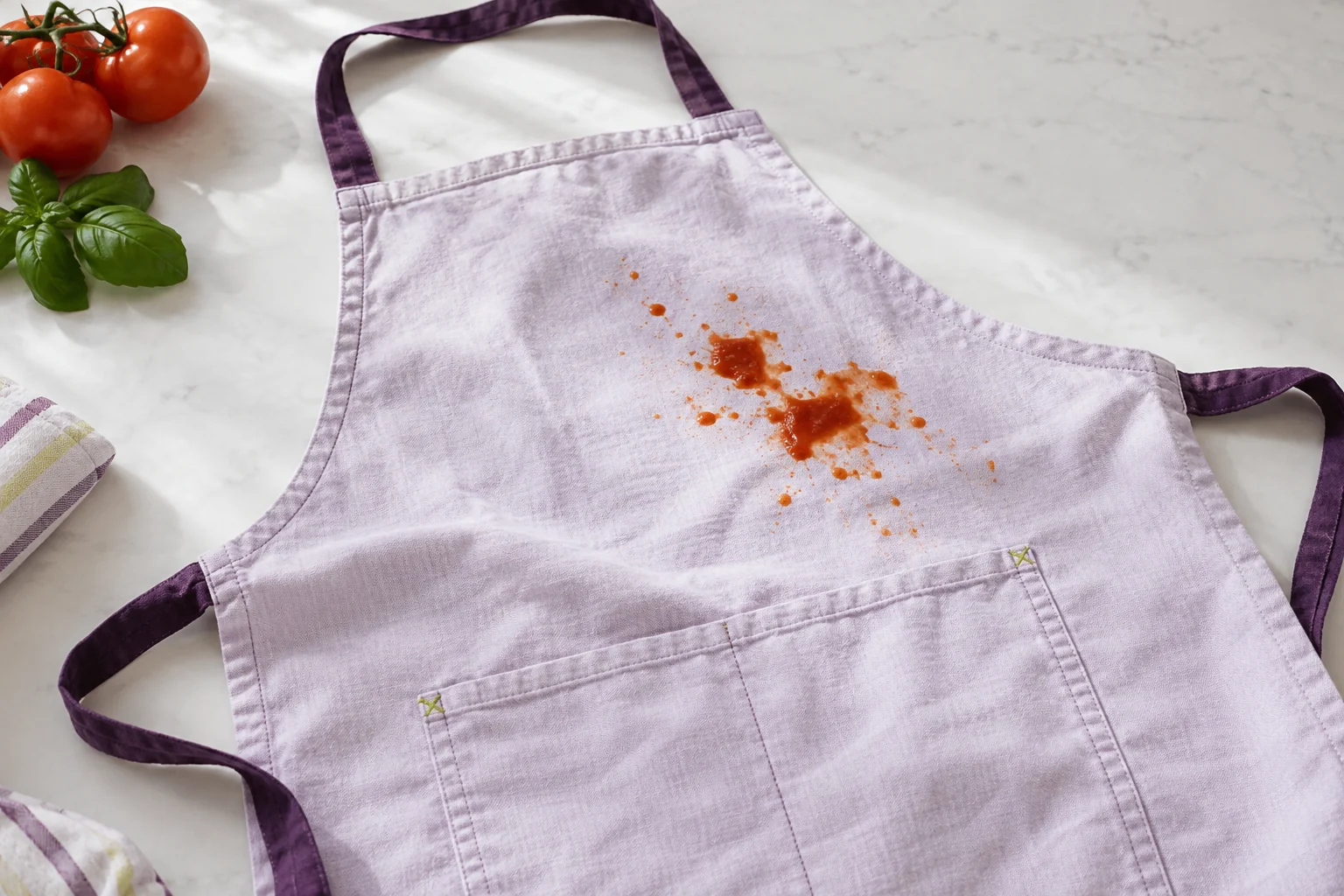 An illustrative example of tomato sauce on fabric